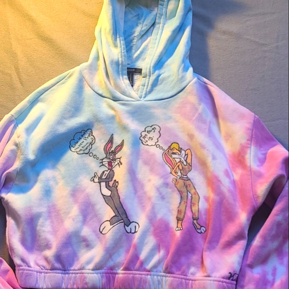A crop hoodie top